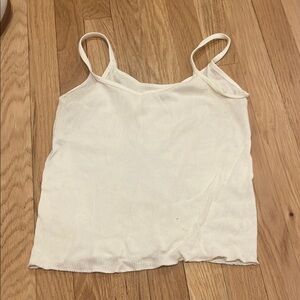 White Ribbed Women's Tank Top